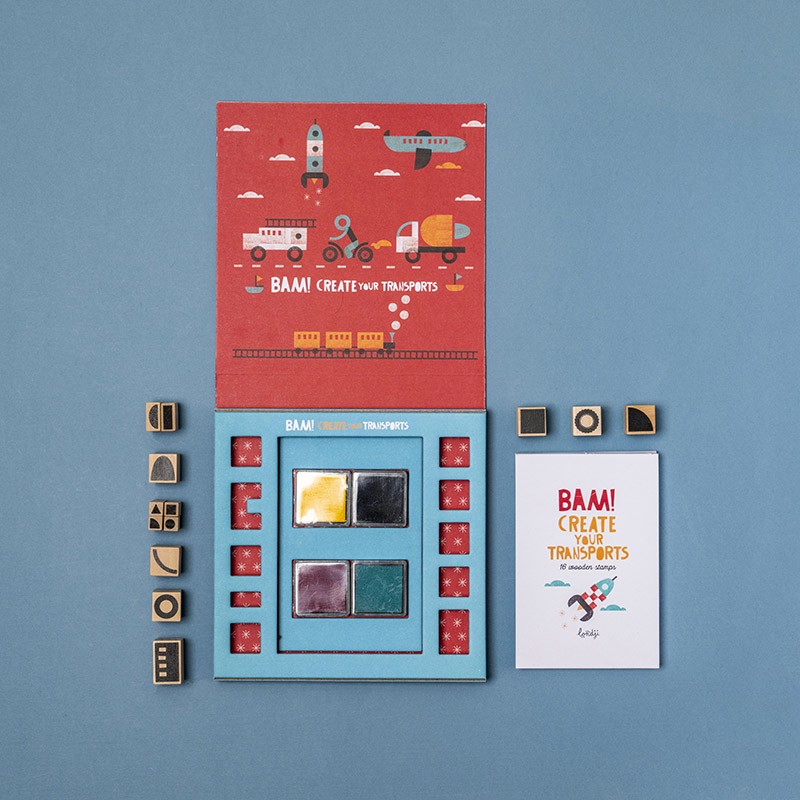 Activity with wooden stamps